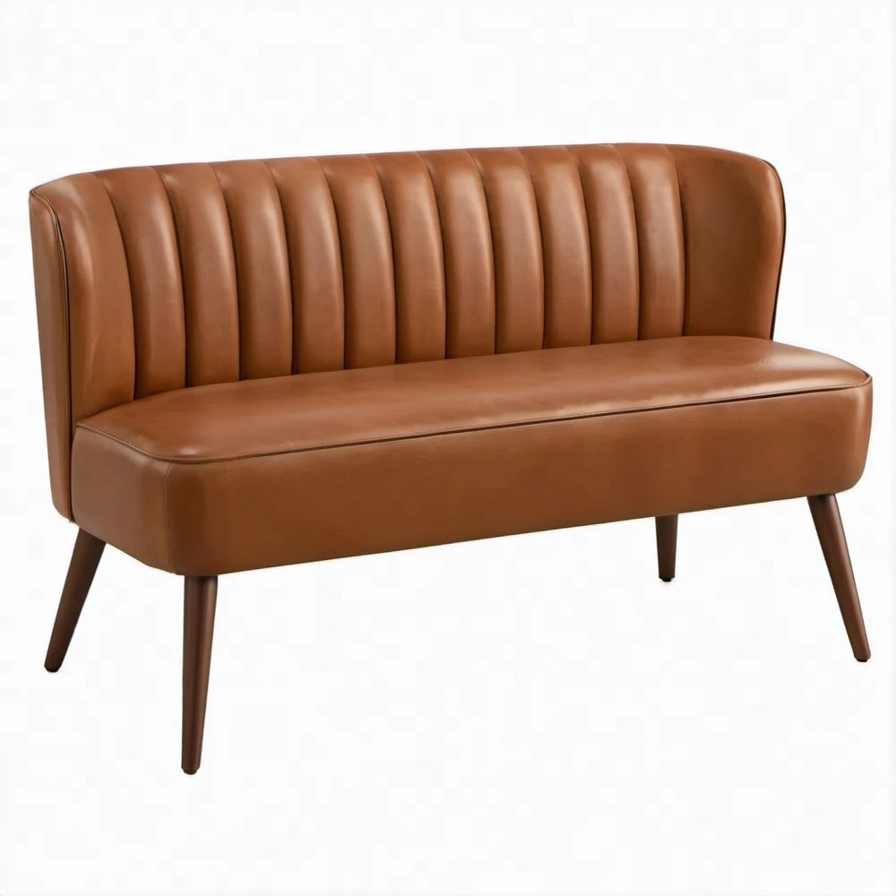 Divano 2 Posti Marrone in Pelle Sintetica PU 122 x 69 x 78 cm
